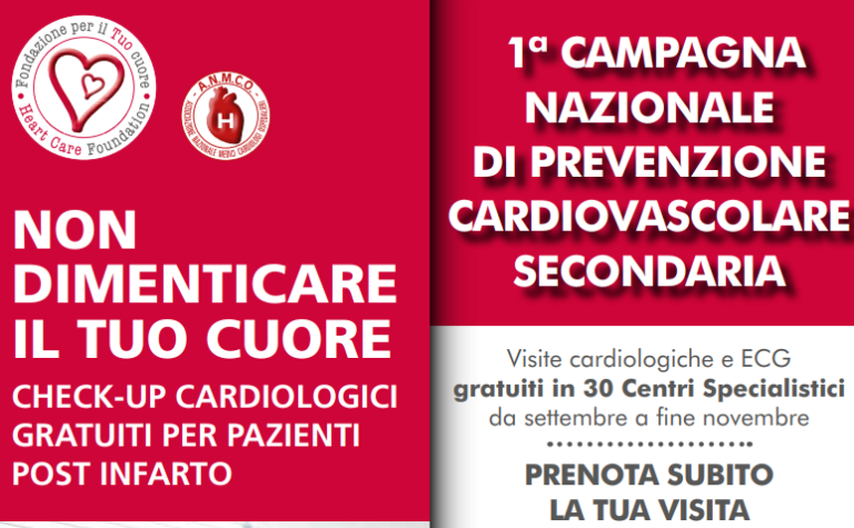 Cardiologi ospedalieri ANMCO, non dimenticare il tuo cuore