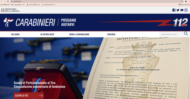 Nuovo sito web dell'Arma dei Carabinieri