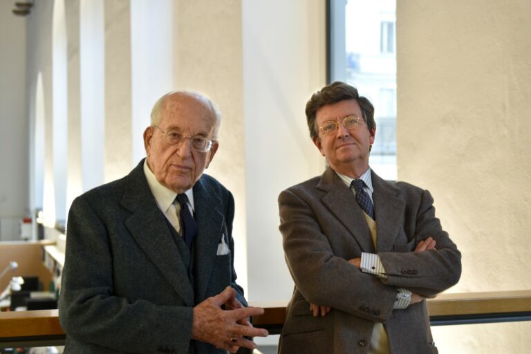 Il Professor Andrea Carandini (a sinistra) con Marco Magnifico, Presidente del FAI dal 15 dicembre 2021