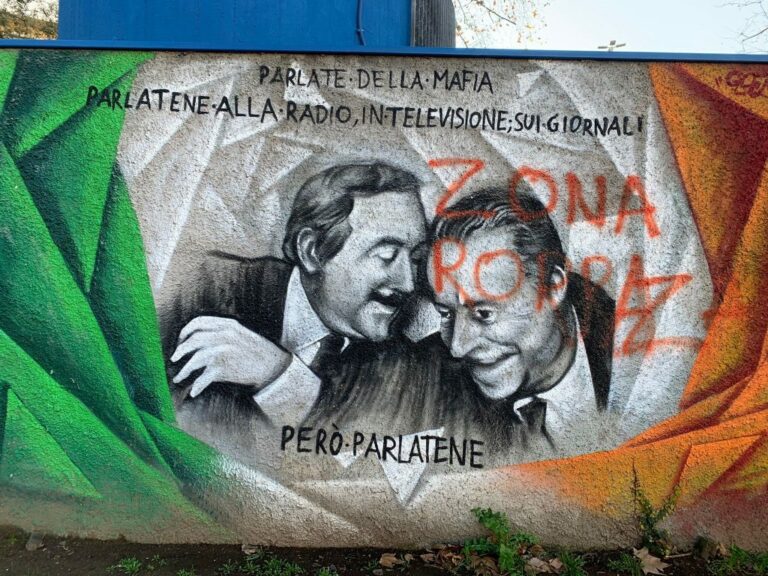 Roma: imbrattato il murale di Falcone e Borsellino