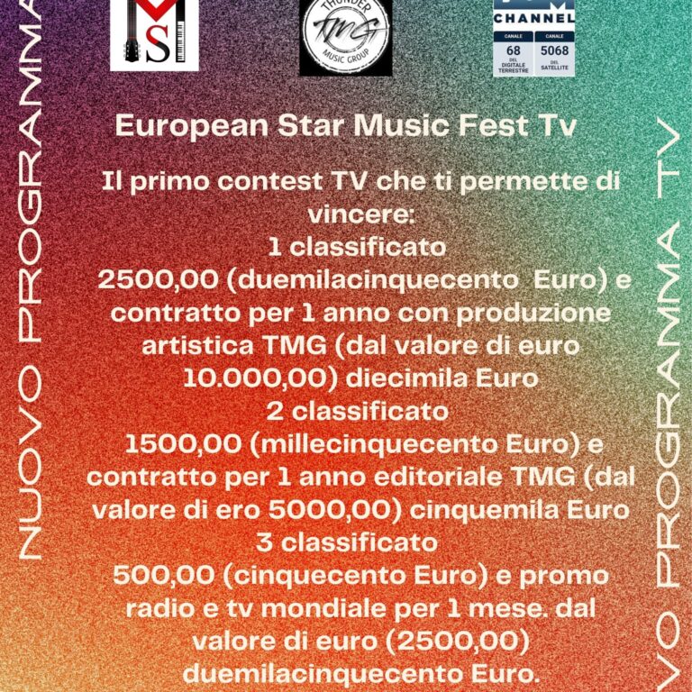 Artisti emergenti. Casting per European Star Music Fest