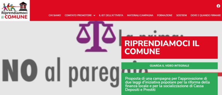 Riprendiamoci il comune, le risorse ai comuni, firma