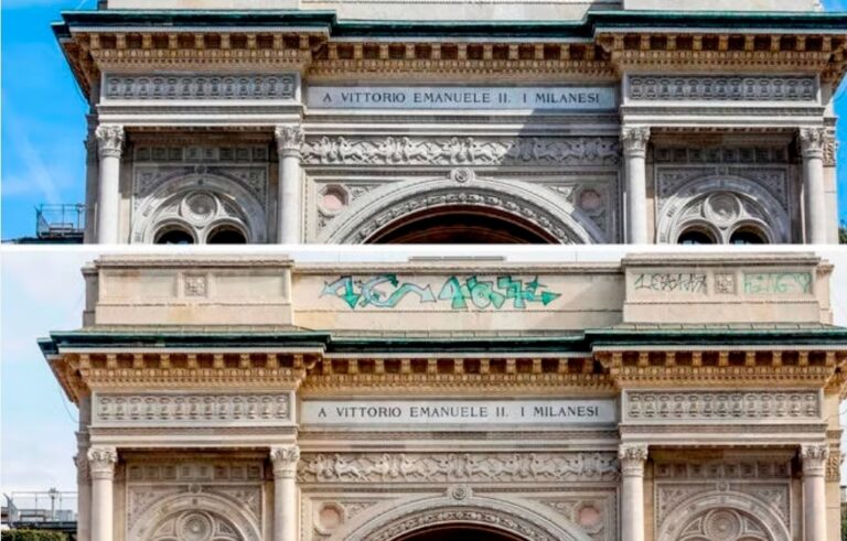 Le indagini sull'imbrattamento della Galleria Vittorio Emanuele