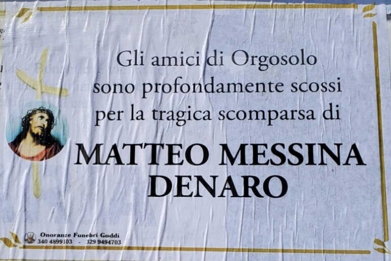 Barbagia spunta alcuni manifesti funebri per Matteo Messina Denaro -photo credits: web