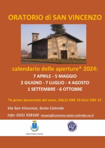 Oratorio San Vincenzo a Sesto Calende - Calendario Aperture Mensili 2024