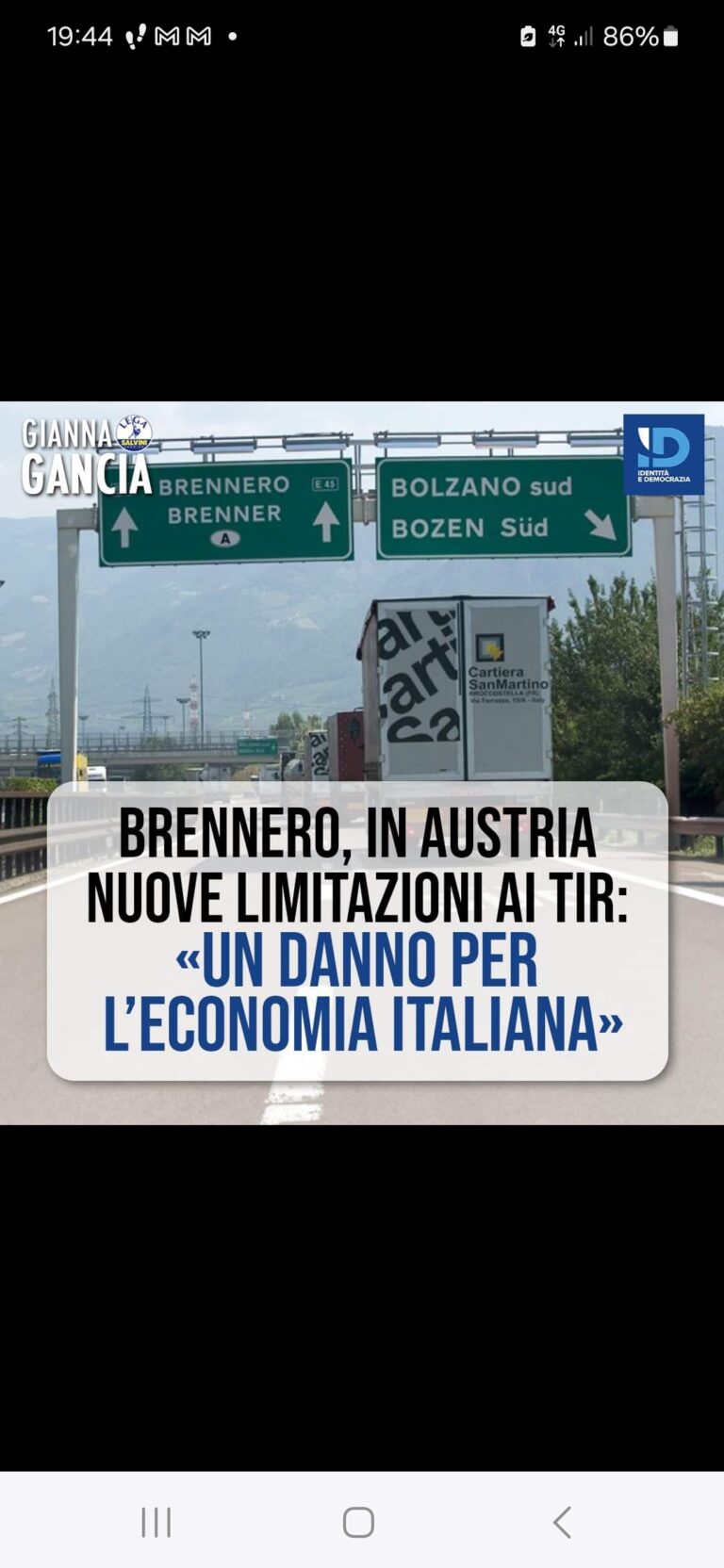 Austria, divieto nocivo trasporti italiani